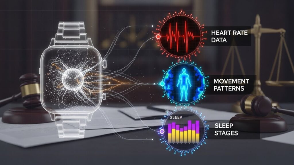 Smartwatch and fitness tracker data such as heart rate, movement, and sleep patterns used for injury claims